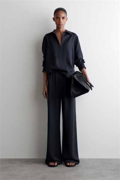 Брюки с широкими штанинами и эластичным поясом 1302164001