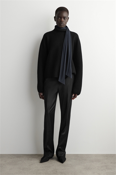 Брюки с прямыми штанинами из шерстяной фланели 1294885002