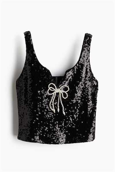 Топ из пайеток с декором в виде банта 1275193001