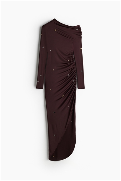 Асимметричное платье с отделкой гладью 1249736001