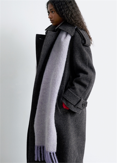 Шарф с бахромой из смеси альпаки 1301063003