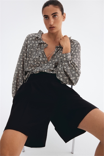 Блузка с жатым воротником 1295532001