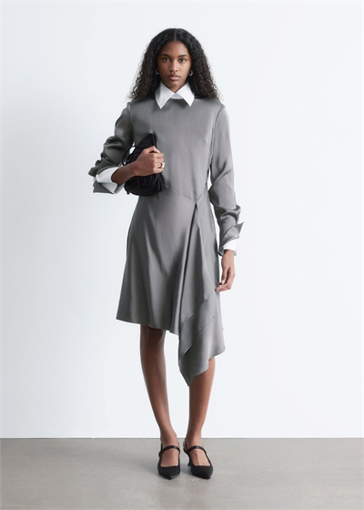 Асимметричное мини-платье с длинными рукавами 1318350001