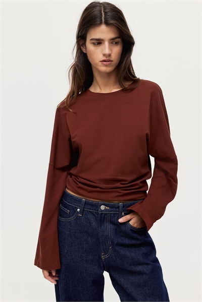 Хлопковый топ с длинными рукавами 1307772003