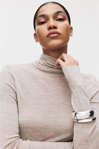 Шерстяной топ с горловиной поло 1297273005