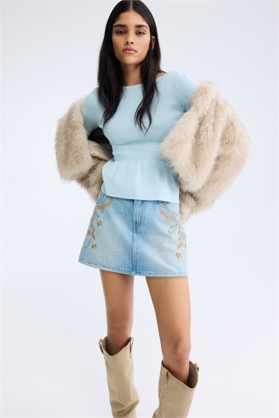 Трикотажный топ с пеплумом 1314865001