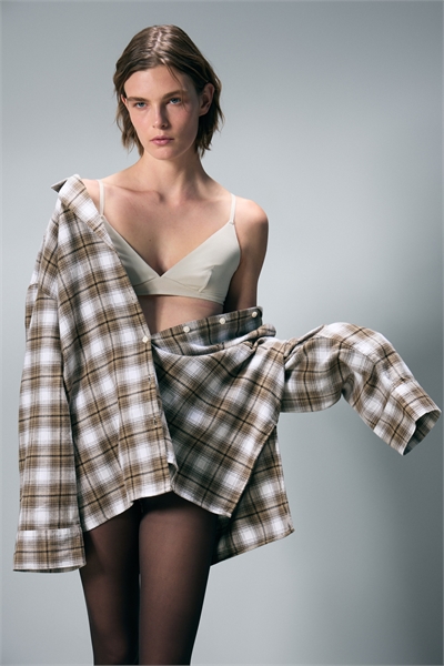 Расслабленная фланелевая пижамная рубашка 1316300002