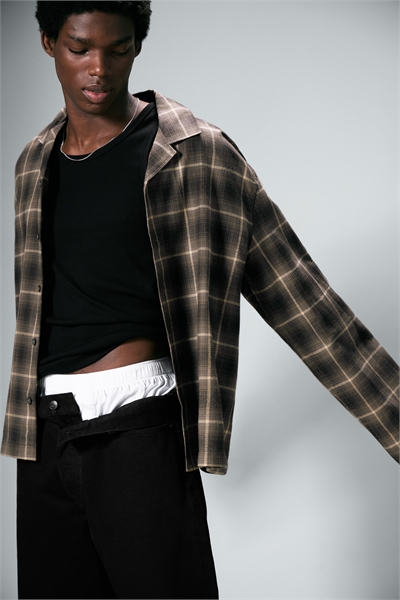 Расслабленная фланелевая пижамная рубашка 1311298002