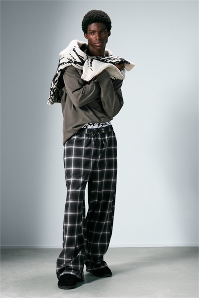 Расслабленные фланелевые пижамные брюки 1311297002