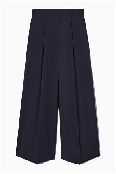 Брюки с плиссировкой на широких ногах с высокой талией 1091407001