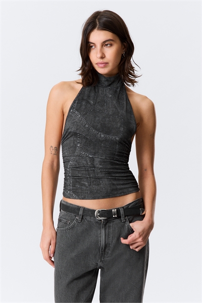 Топ с принтом и открытой спиной 1319439001