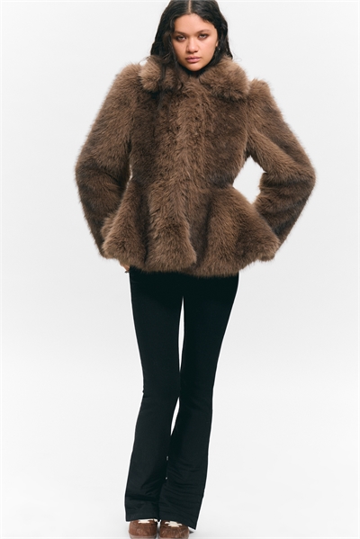 Куртка с пеплумом из искусственного меха 1313024001