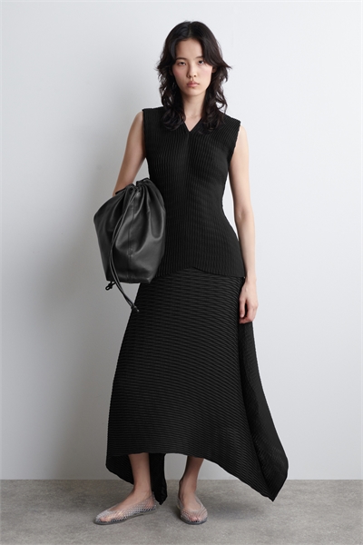 Объемная плиссированная юбка-миди 1277859001