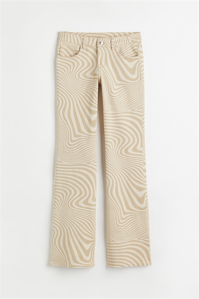 Расклешенные брюки из саржи с низкой талией 1044156008