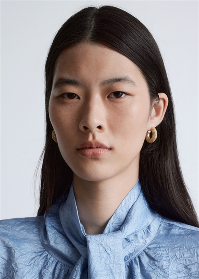 Серьги-обручи с кристаллами 1212153003