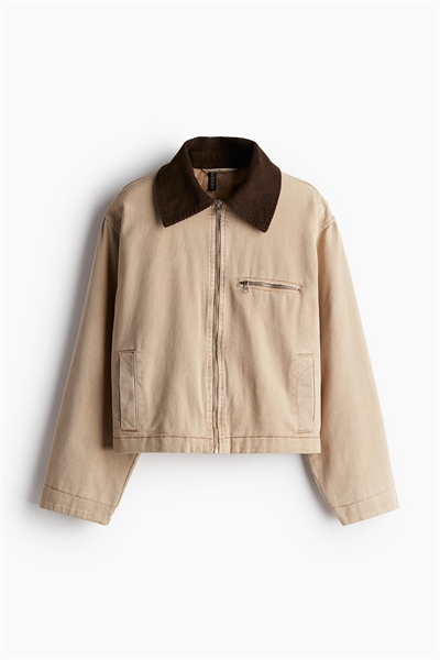 Куртка из саржи с вельветовым воротником 1248959001