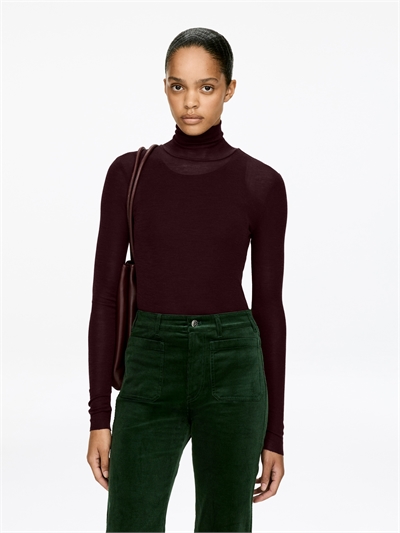 Топ из шерсти с рулонным вырезом 1193912017