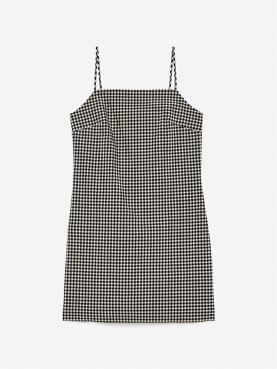 Мини-платье из гингема 1291545001