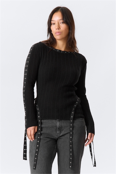 Трикотажный топ с вырезом-лодочкой 1314943001