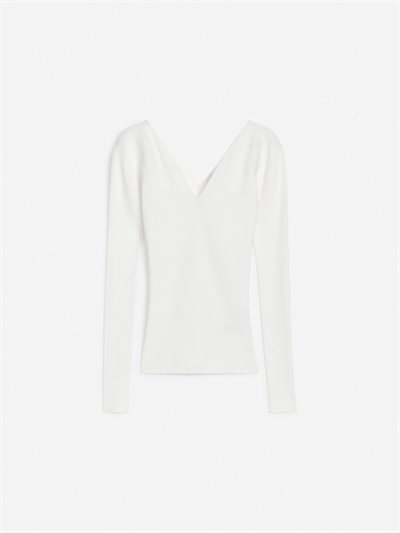 Ребристый топ с V-образным вырезом 1244164001