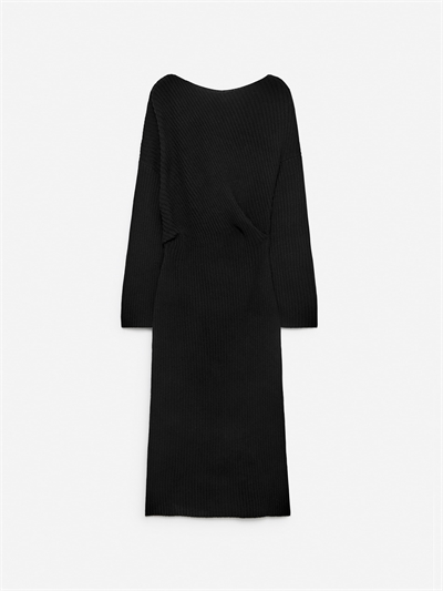 Платье из шерсти с драпировкой 1244385001