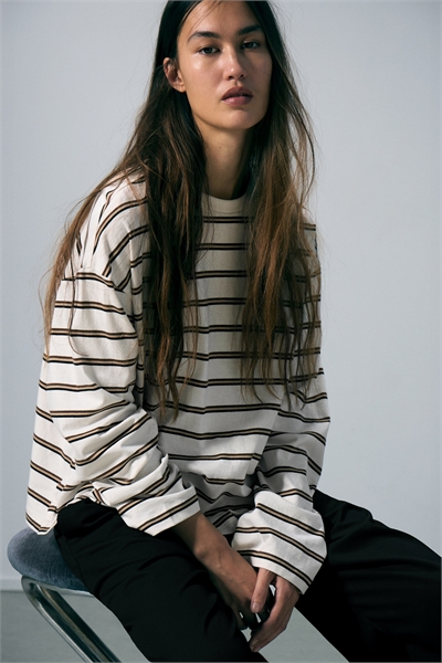 Хлопковая футболка с длинными рукавами 1297679016