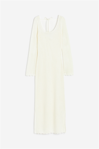 Платье из ажурного трикотажа с завязками 1147254004