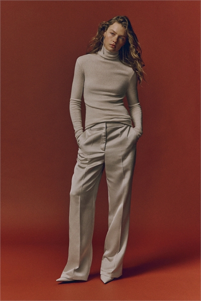 Приталенные брюки с высокой талией 1306875002