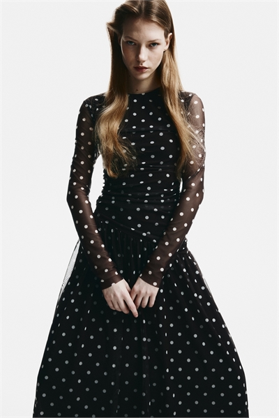 Платье из драпированной сетки 1323907002