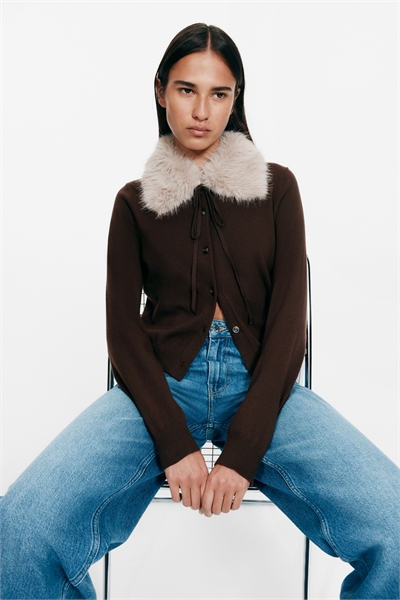 Кардиган с воротником 1314809002