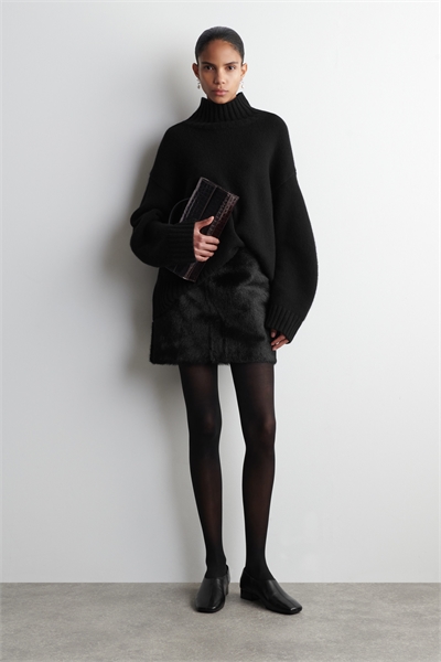 Кожаная мини-юбка из конского волоса 1309497001