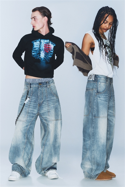 Джинсы унисекс Dunno с низким подъемом и свободной бочкообразной штаниной 1291038005