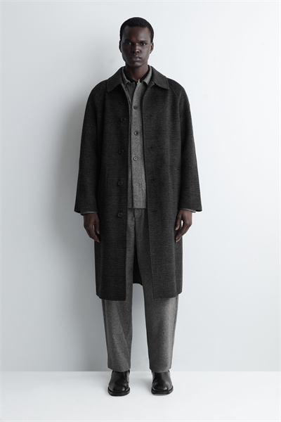 Брюки с бочкообразными штанинами из шерсти Birdseye 1320440001