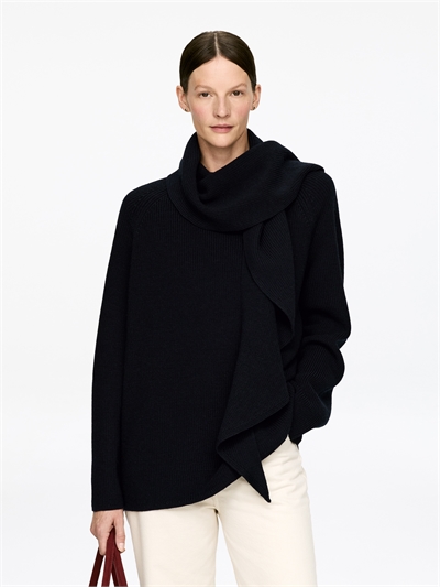 Вязаный джемпер с драпированным шарфом 1305425001