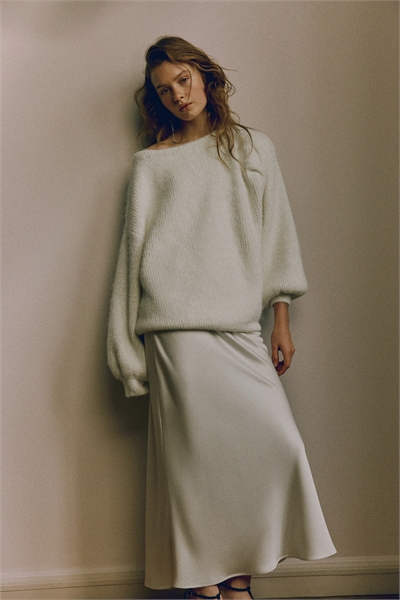 Джемпер с вырезом-лодочкой в стиле оверсайз 1311899003