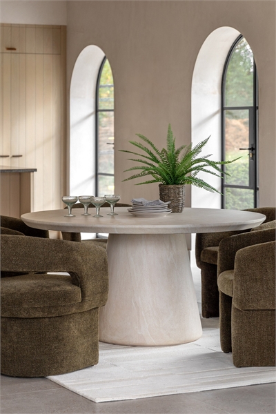 Обеденный стол с отделкой из травертина - маленький 1312744001