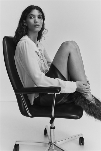 Блузка из вискозы с воротником 1315671001