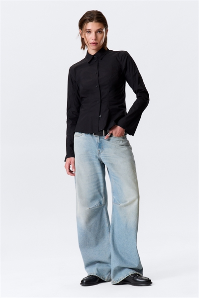 Приталенная хлопковая рубашка с длинными рукавами 1330206001