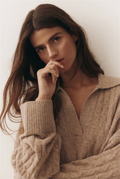 Джемпер-поло из трикотажа с узором 1295481002