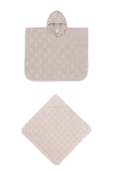 Махровый комплект полотенец - полотенце с капюшоном и пончо для купания 1217227004