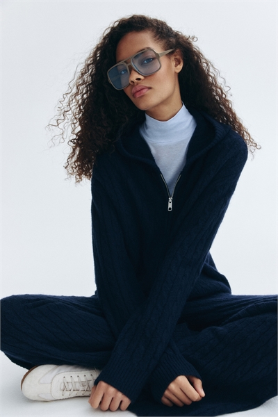 Кардиган на молнии из кабельного трикотажа 1310979001