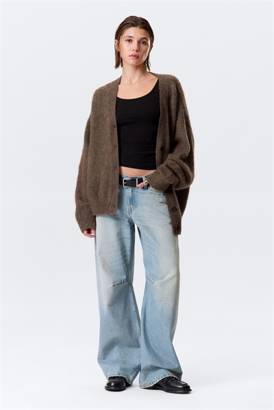 Свободный кардиган с V-образным вырезом из смеси мохера 1303835004