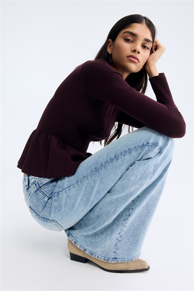 Трикотажный топ с пеплумом 1314865005