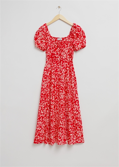 Платье-миди с пышными рукавами 0859831018