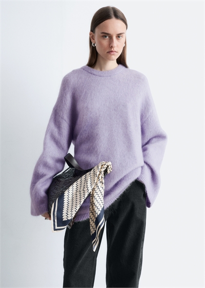 Свитер оверсайз из смеси мохера 1304425002