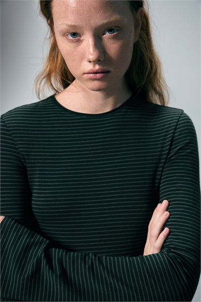 Хлопковый топ с длинными рукавами 1259115023