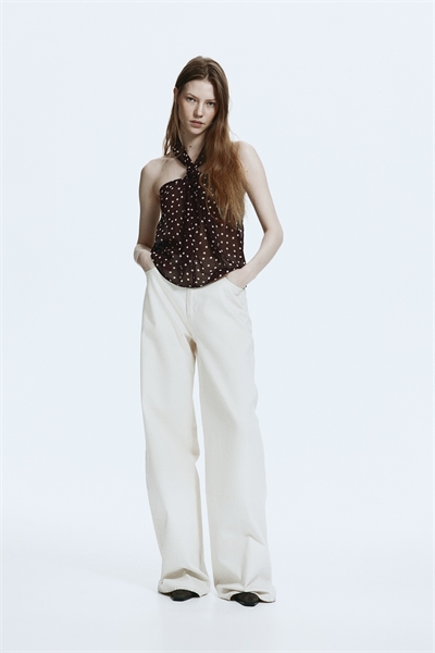 Шифоновый топ с вырезом на груди 1332984002