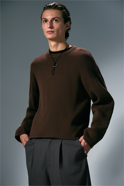 Вязаный хлопковый свитер 1283235003