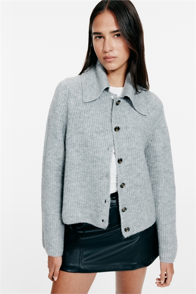 Кардиган с воротником из ребристой вязки 1330026001