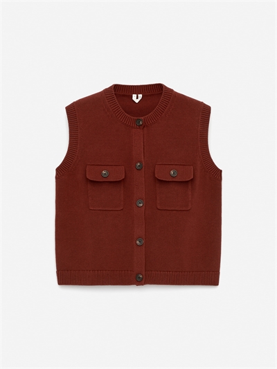 Вязаный хлопковый жилет 1293907001